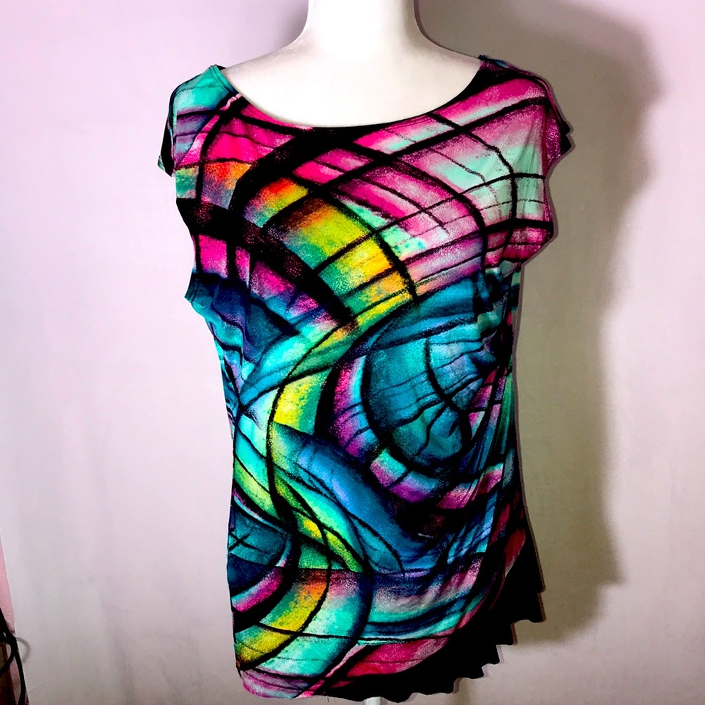 Multicolor Abstract Women's Top